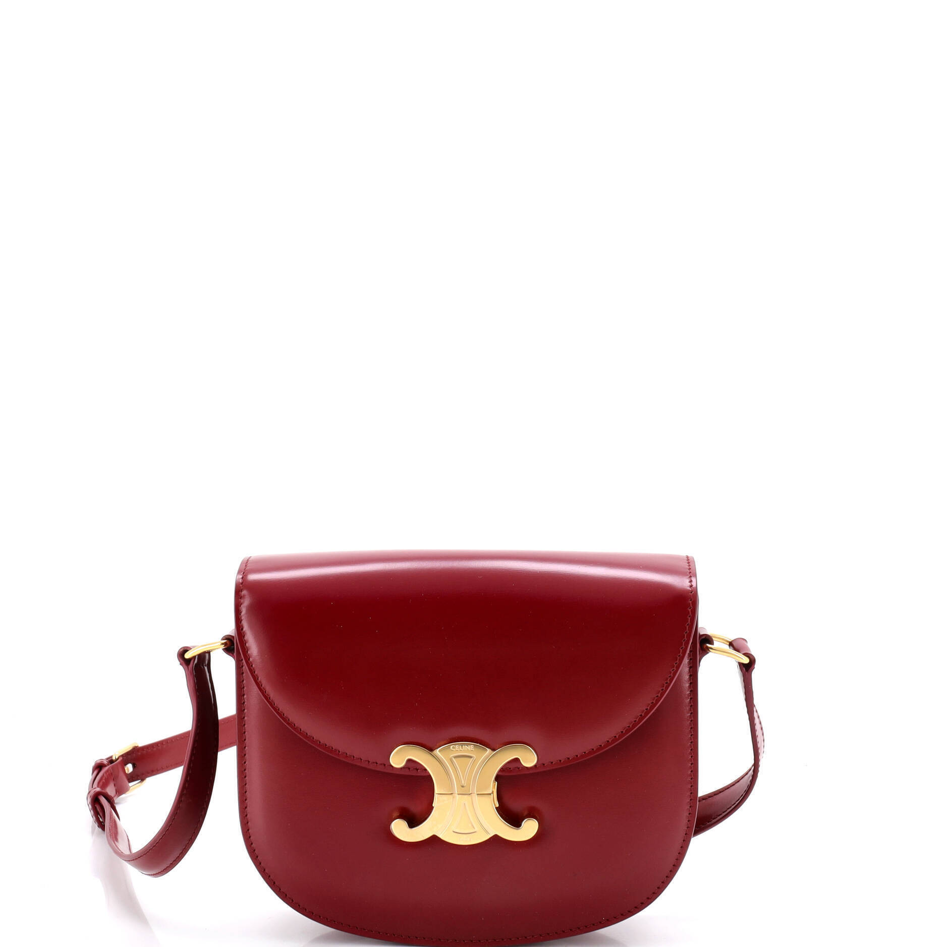 Celine Triomphe Besace Clea Flap Bag Leather